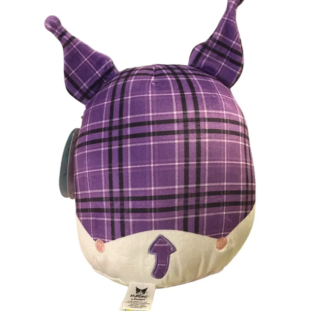 Squishmallows Sanrio Kuromi Plaid Plush purple & white